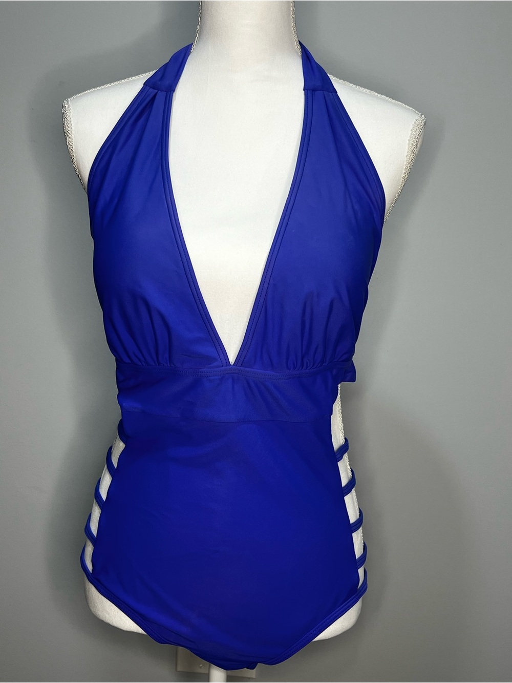 Women’s Halter One-Piece Swimsuit in Royal Blue